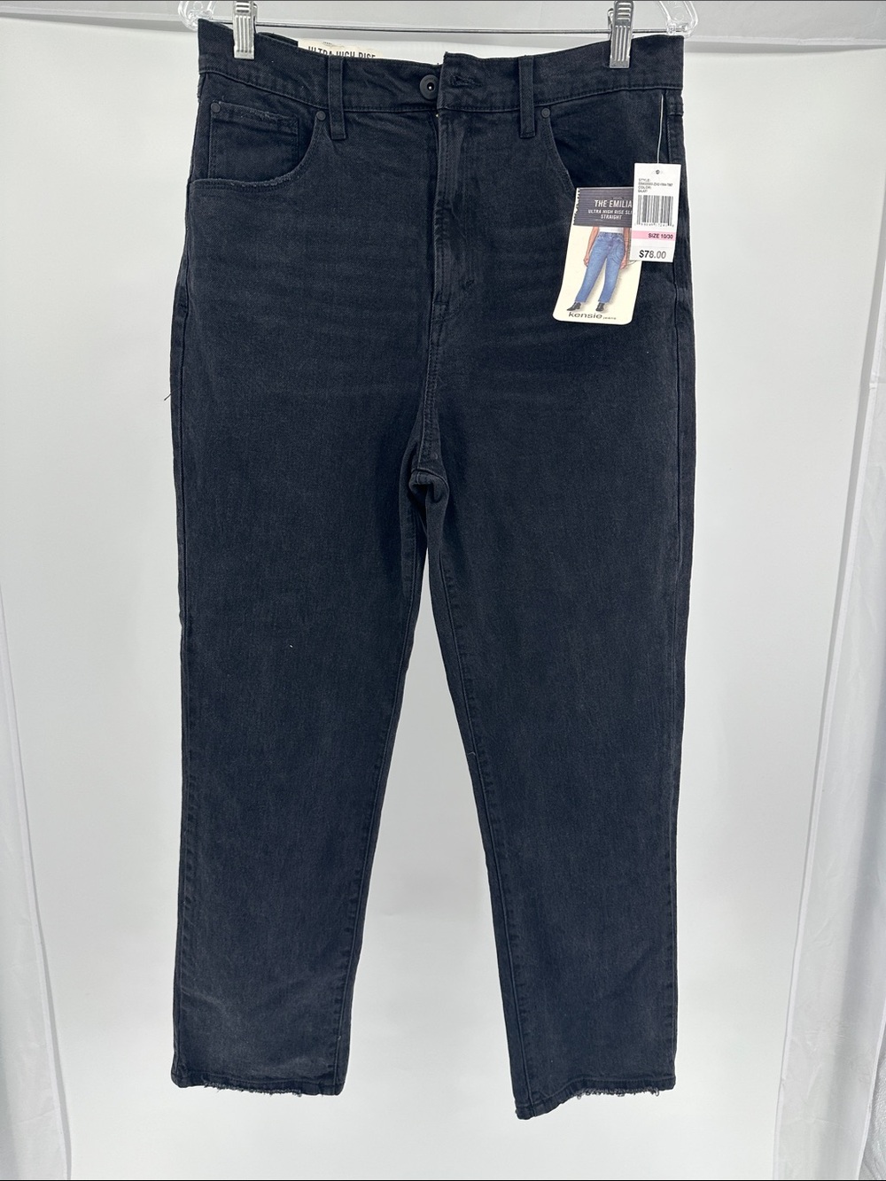 Kensie Black Cropped High-Rise Jeans